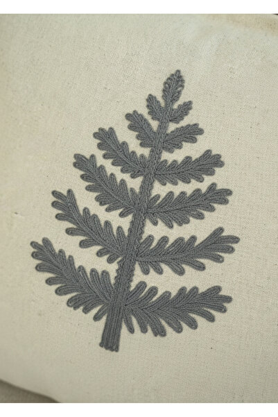 Destiva Home Buldan Handwork Tree Patterned Punch Embroidered Tufted Cotton Throw Pillow Cover-2 Pieces Throw Pillow Cover (43X43 cm)