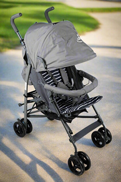 REDTAG Babies Grey Striped Stroller