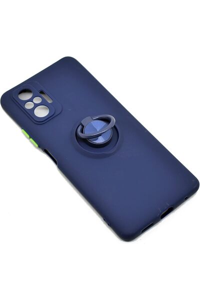 Generic Invisible Car Case with Magnetic Mount and Finger Ring TPU for Xiaomi Redmi Note 10 Pro 4G - Blue