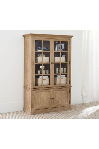 İZMİRMASİF Lunara Camlı Masif Vitrin Dolap