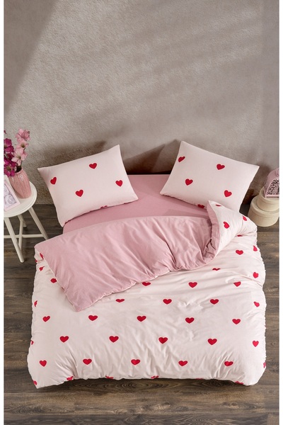 Publin Home طقم غطاء لحاف منقوش فردي من HELENA مع ملاءة مطاطية وغطاء وسادة واحد