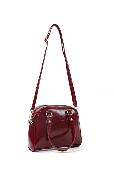 SHAKA Crinkled Textured Burgundy Shk205 Faux Leather Zippered Single Compartment Adjustable Strap Hand, Arm and Shoulder Bag