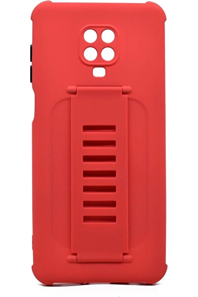 MOCOM Luxury Wrist-Strap Silicone Case for Xiaomi Redmi Note 9 Pro/9S/9 Pro Max/Poco M2 Pro - Red