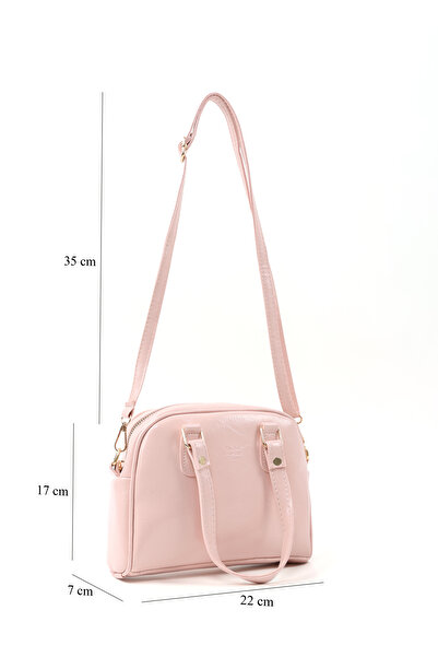 SHAKA Crinkled Textured Pink Shk205 Faux Leather Zippered Single Compartment Adjustable Strap Hand, Arm and Shoulder Bag