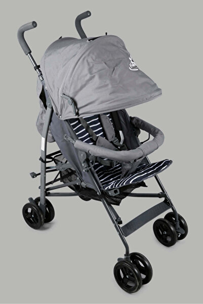 REDTAG Babies Grey Striped Stroller