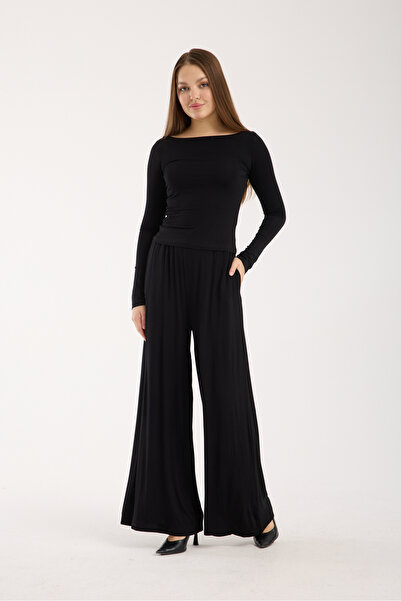 İLKCET MODA Modal Fabric Thin Blouse Pants Stretchy Set