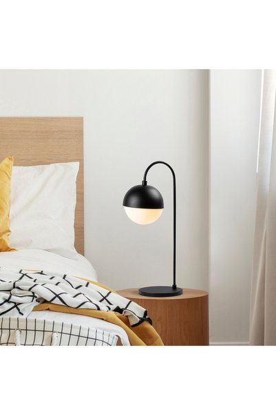 MOİRA Modern Metal Table Lamp Globe Glop Glass Headed E14 Lampholder Decorative Lighting,Horn-12204