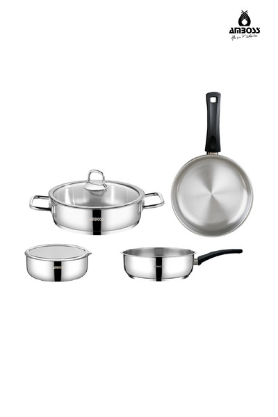 Amboss Master Class 6-Piece Stainless Steel Cookware Set with Storage Container