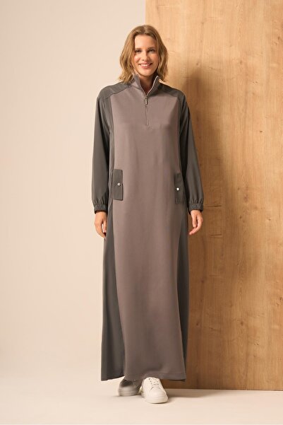 FTZ WOMEN Γυναικείο φόρεμα Scuba Spandex γκρι 31260