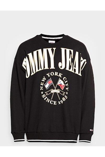 Tommy Jeans men's oversize sweatshirt, cotton, black, M INTL