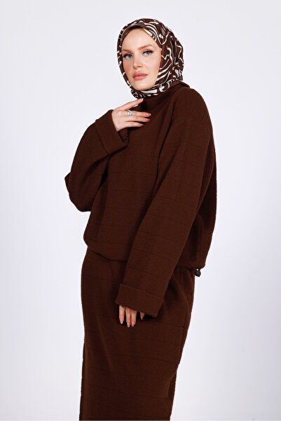 My City 44158 - Stylish Comfortable Soft Textured Knit Skirt Sweater Women's Set