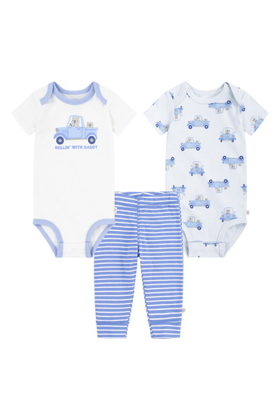 Huggies طقم ريجاتا للبنات من هاغب، مكون من 3 قطع، بدلة جسم وبنطال