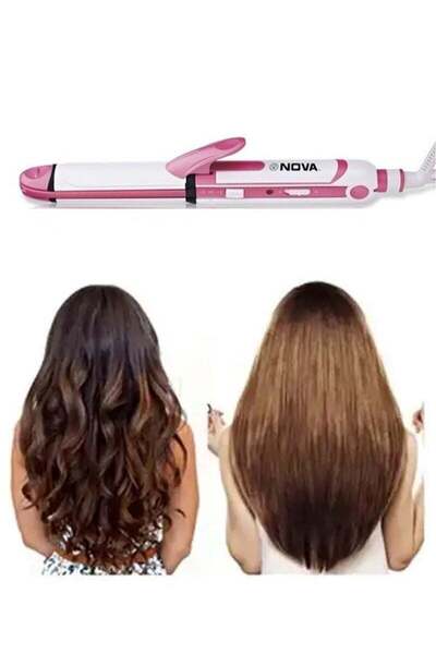 Nova Hair Straightener and Styling Iron Model NHC-2098 (Pink)