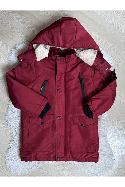 Linoş Kids Unisex Çocuk Siyah Polarlı Kapüşonlu Su Geçirmez Rüzgara Dayanıklı...