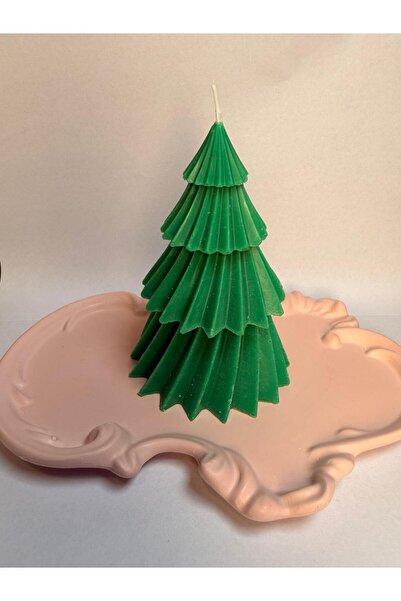Handmade Decorative Christmas scented soy wax candle - large fir tree