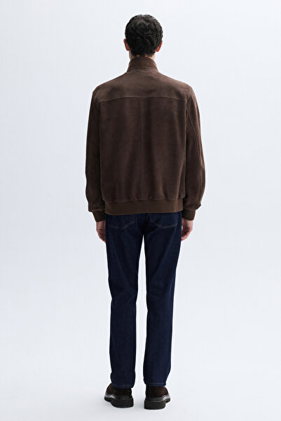 Mudo Genuine Leather Suede Textured Jacket