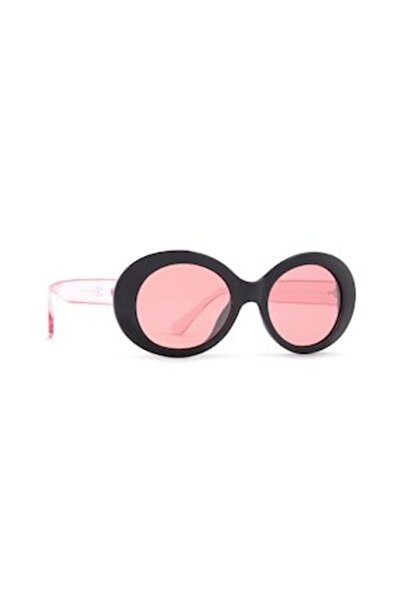 INVU Women's Round polarized sunglasses, Retro, Pink/Black