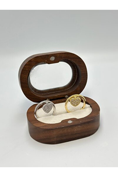 MyladyAccessoriess خاتم بتفاصيل على شكل قلب (قابل للتعديل) (مطلي بالنحاس) فضي