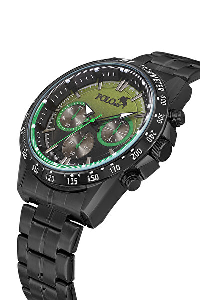 Polo Air Sports Men's Wristwatch Black Green Color Pl-7043E3X