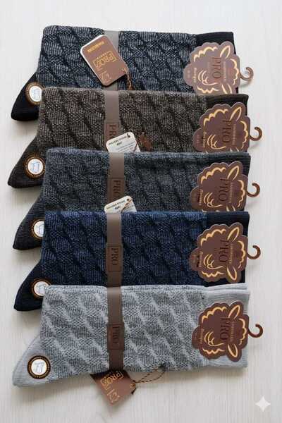 PRO LAMBSWOOL (YÜN) ERKEK ÇORAP; DİKİŞSİZ; ASORTİ 5'Lİ PAKET