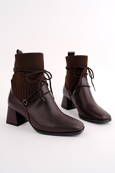 Madam Tarz حذاء إيمما ذو الكعب السميك المصنوع من التريكو