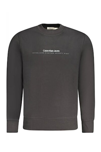Calvin Klein Jeans - Men's sweatshirt with logo print, Regular fit, Black, L