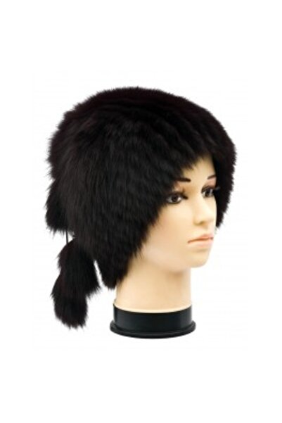 PFA CIOCARLAN ELENA Polar fox fur hat sewn on knitted brim for women/youth CF039