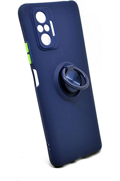 Generic Invisible Car Case with Magnetic Mount and Finger Ring TPU for Xiaomi Redmi Note 10 Pro 4G - Blue