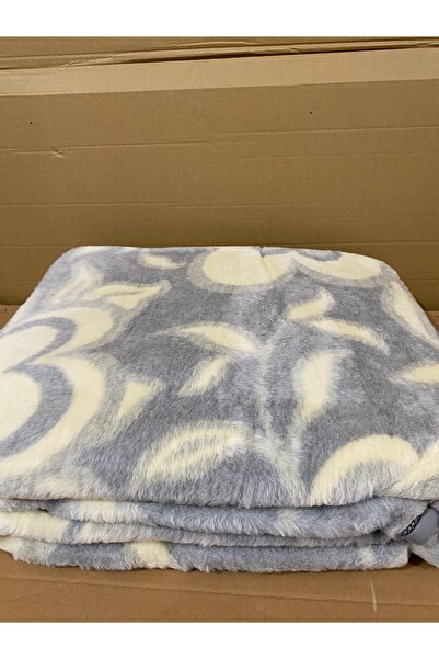 Zümrüt Çift Kişilik Battaniye (180x230CM) - %100 Akrilik. - GRİ.