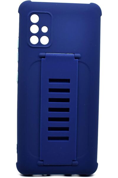 MOCOM Luxury Wrist-Strap Case for Samsung Galaxy A51 5G, Soft Silicone Candy Colors (Blue)