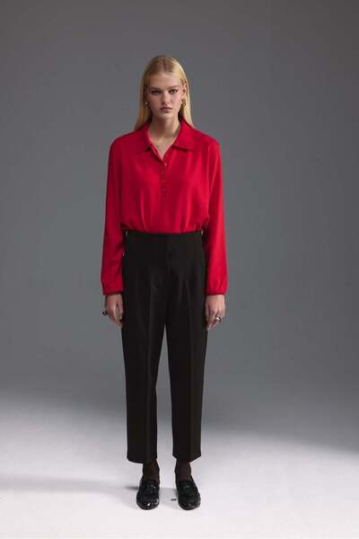 Tailors Room Polo Neck Sweater - Red