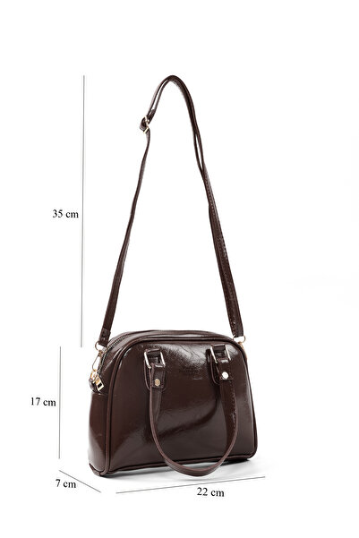 SHAKA Crinkled Textured Brown Shk205 Faux Leather Zippered Single Compartment Adjustable Strap Hand, Arm and Shoulder Bag