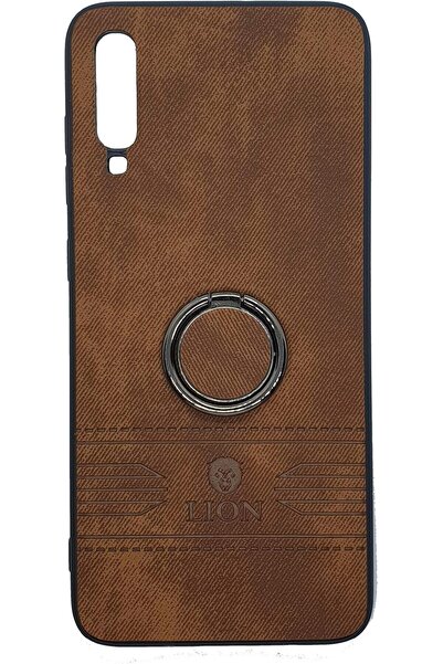 Lion Luxury Leather Back Cover Case with Stand for Samsung Galaxy A30s / A50s (Brown)