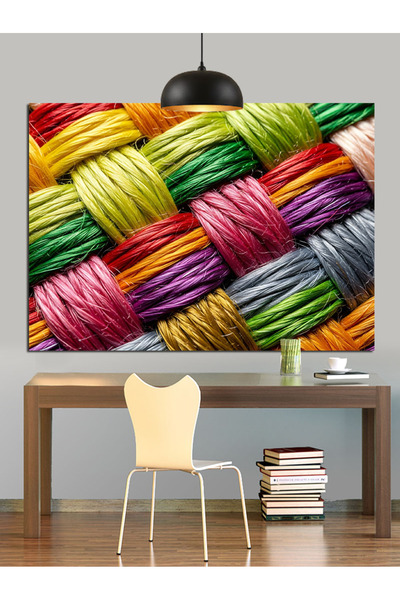 Artmeg Colorful Threads Wool Balls Decorative Canvas - Mdf Wood Painting