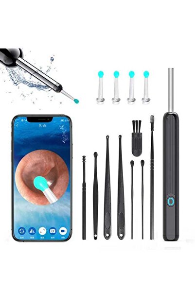 ZeeSquare Wireless Ear Endoscope 1296P with 4 Silicone Ear Scoops (Black)