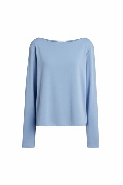 AQUELLA Блакитна легка напівпрозора бавовняна віскозна блузка