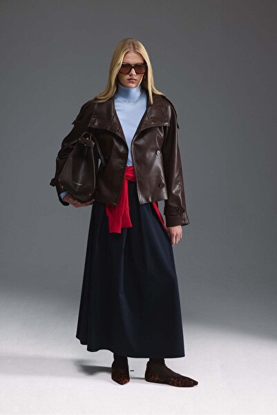 tailor's room Fusta Midi plisată - Albastru închis