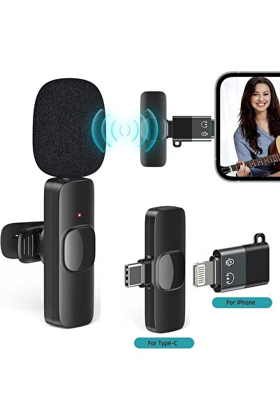 Generic Microphone Lavalier K9 (2 Pcs) Dual Wireless Microphone