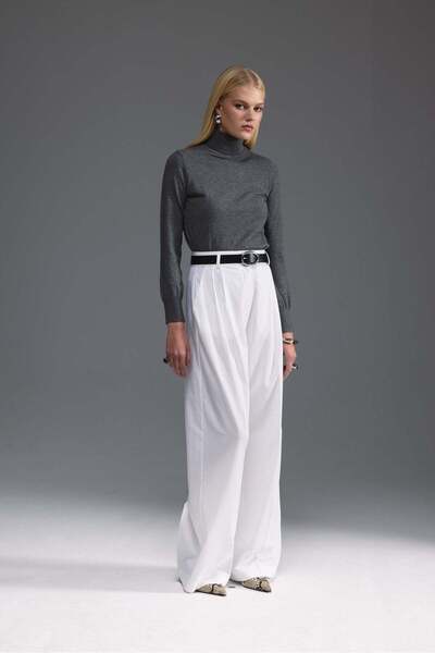 Tailors Room Pensli Wide Leg Trousers - Ecru