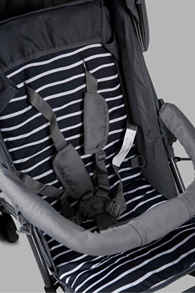 REDTAG Babies Grey Striped Stroller
