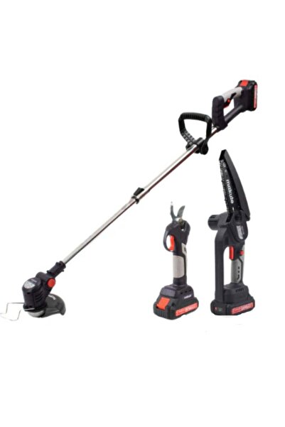 MAKUTE مجموعة أدوات الحديقة 3 في 1 (منشار كهربائي، قاطعة عشب، ومقص تقليم) 20 فولت، بطاريتان (P3-DC01-2B)