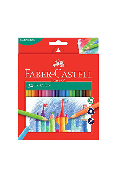Faber Castell أقلام تلوين مثلثة - مجموعة من 24 لونًا