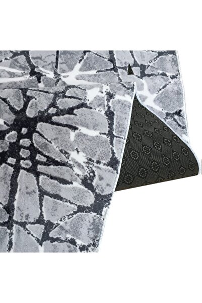 OEM Grey and Black Non-Slip Rug, Abstract, Polyester, 60 x 240 cm