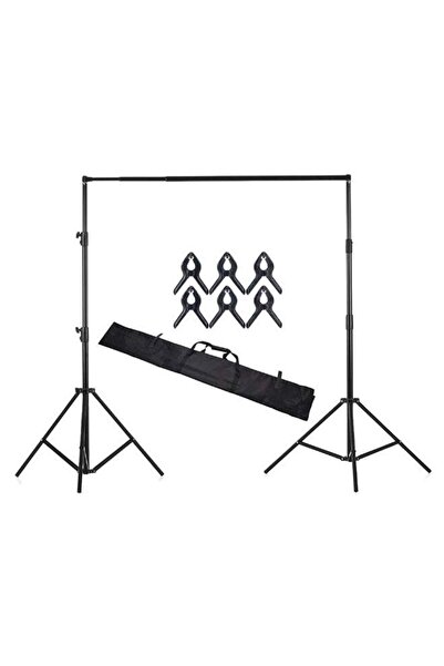 Andoer مجموعة حامل خلفية الاستوديو القابل للتعديل - أسود