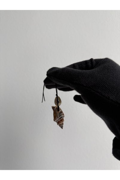 Seashell Rio Black String / Cowrie and Spiral Seashell Ornament |   Christmas Tree & Car Decoration |   1 Piece |   Handmade