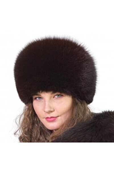 PFA CIOCARLAN ELENA Women's full polar fox fur hat, brown, CF027 59 cm
