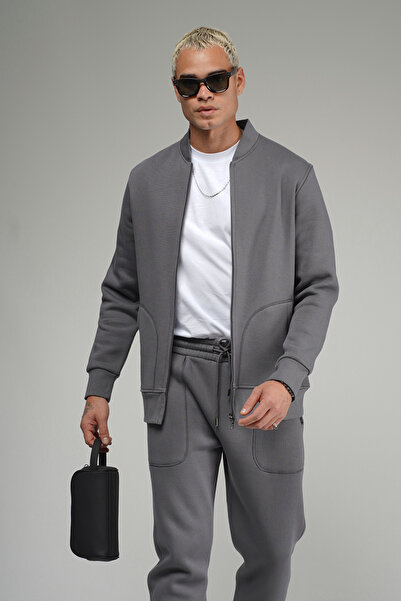 Butik Trend Biz College Collar Zippered Fleece-Lined Piece Set