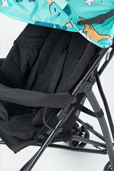 REDTAG Black And Blue Printed Buggy With Round Canopy