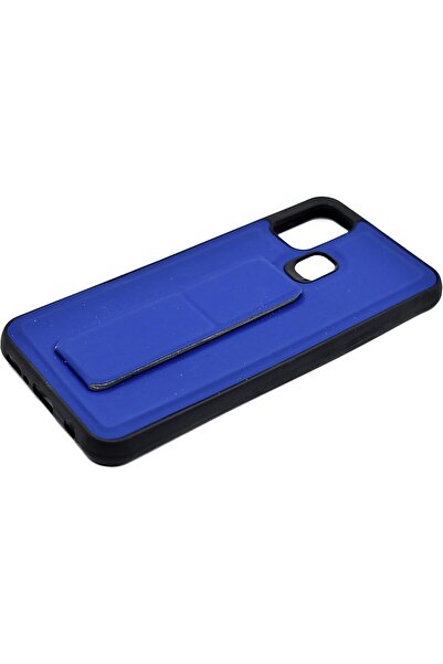 Generic Luxury wrist-strap case with stand for Samsung Galaxy M31 (Blue) - Thermoplastic Polyurethane
