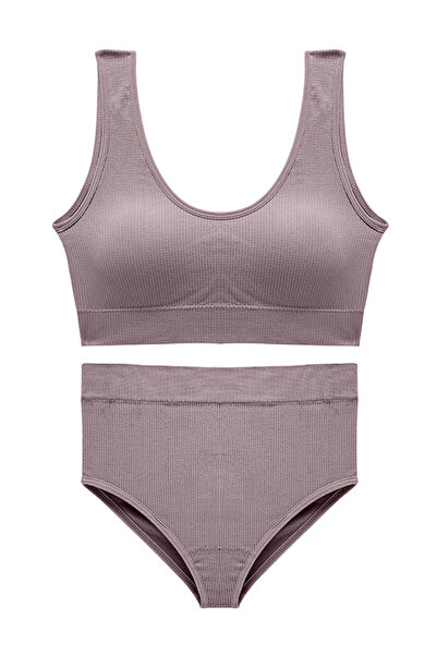 FridayIn حمالة صدر Simplicity بلون سادة مع وصلات بدون حلقة فولاذية وأكمام بدون حمالات ومجموعات حمالة صدر وسروال داخلي